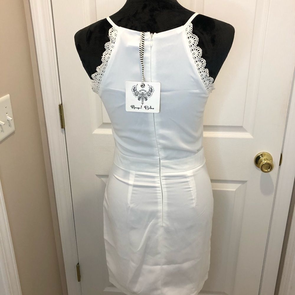 NWT Angel Biba white eyelet spaghetti strap dress - Picture 16 of 16